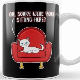 Baskı Dükkanı Cute Oh Sorry Were You Sitting Here Cat Funny Kupa Bardak