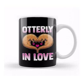 Baskı Dükkanı Cute Otterly in Love Otter Pun Utterly In Love Kupa Bardak