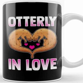 Baskı Dükkanı Cute Otterly in Love Otter Pun Utterly In Love Kupa Bardak