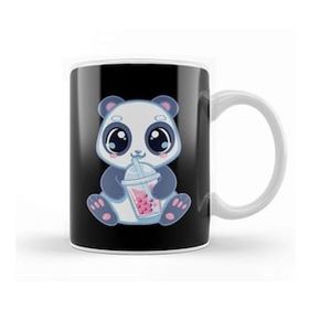 Baskı Dükkanı Cute Panda Boba Bubble Tea Panda Bear Boba Drink Kupa Bardak