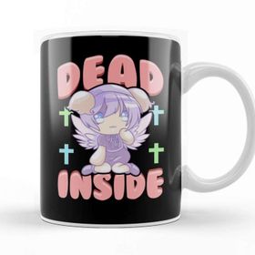 Baskı Dükkanı Cute Pastel Goth Dead Inside Kawaii Anime Girl Kupa Bardak