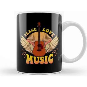 Baskı Dükkanı Cute Peace Love Music Hippie Hipster Festival Kupa Bardak