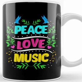 Baskı Dükkanı Cute Peace Love Music Hippie Hipster Festival Kupa Bardak