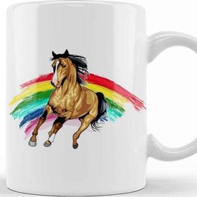 Baskı Dükkanı Cute Rainbow Horse Adorable Horse Lovers Kupa