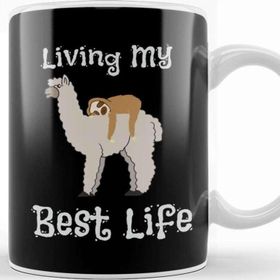 Baskı Dükkanı Cute Sloth Llama Living My Best Life Animal Kupa