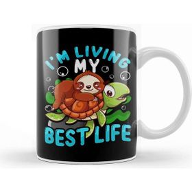 Baskı Dükkanı Cute Sloth Turtle Im Living My Best Life Animal Kupa