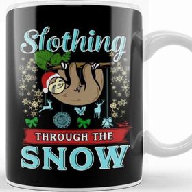 Baskı Dükkanı Cute Slothing Through The Snow Christmas Sloth Kupa