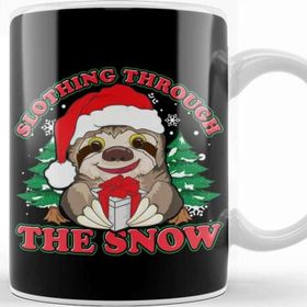 Baskı Dükkanı Cute Slothing Through The Snow Christmas Sloth Kupa