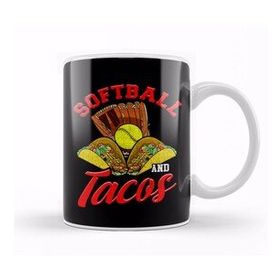 Baskı Dükkanı Cute Softball and Tacos Novelty Soft Ball Player Kupa Bardak