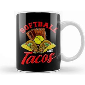 Baskı Dükkanı Cute Softball and Tacos Novelty Soft Ball Player Kupa Bardak