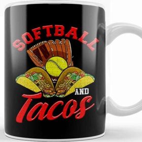 Baskı Dükkanı Cute Softball and Tacos Novelty Soft Ball Player Kupa Bardak