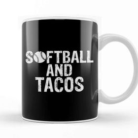 Baskı Dükkanı Cute Softball And Tacos Softball Players Beyaz 330 ml Porselen Kupa