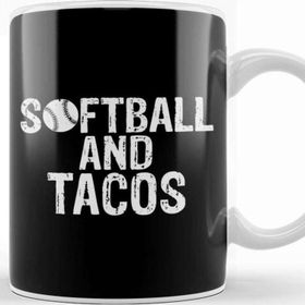 Baskı Dükkanı Cute Softball And Tacos Softball Players Beyaz 330 ml Porselen Kupa