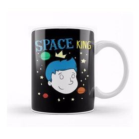 Baskı Dükkanı Cute Space King Exploring Outerspace Astronaut Kupa Bardak