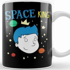 Baskı Dükkanı Cute Space King Exploring Outerspace Astronaut Kupa Bardak