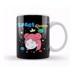 Baskı Dükkanı Cute Space Queen Exploring Outer Space Astronaut Kupa Bardak