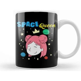 Baskı Dükkanı Cute Space Queen Exploring Outer Space Astronaut Kupa Bardak