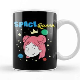Baskı Dükkanı Cute Space Queen Exploring Outer Space Astronaut Kupa Bardak