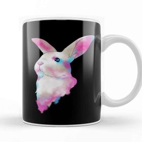 Baskı Dükkanı Cute Space Rainbow Gaussian Blur Rabbit Galactic Kupa Bardak
