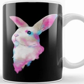 Baskı Dükkanı Cute Space Rainbow Gaussian Blur Rabbit Galactic Kupa Bardak