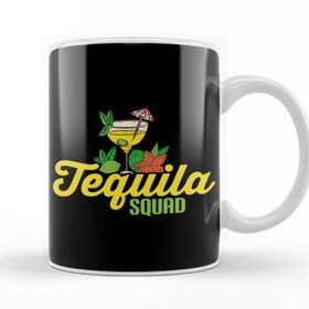 Baskı Dükkanı Cute Tequila Squad Margarita Drinking Alcohol Pun Beyaz 330 ml Porselen Kupa