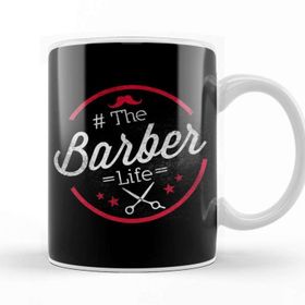 Baskı Dükkanı Cute The Barber Life Professional Barbershop Beyaz 330 ml Porselen Kupa