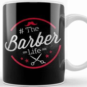 Baskı Dükkanı Cute The Barber Life Professional Barbershop Beyaz 330 ml Porselen Kupa
