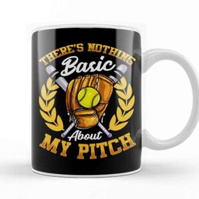 Baskı Dükkanı Cute Theres Nothing Basic About My Pitch Softball Kupa