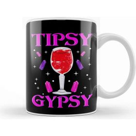 Baskı Dükkanı Cute Tipsy Gypsy Funny Halloween Drinking Wine Kupa