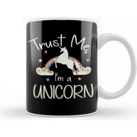 Baskı Dükkanı Cute Trust Me I'm A Unicorn Pun Obsessed Kid Beyaz 330 ml Porselen Kupa Bardak