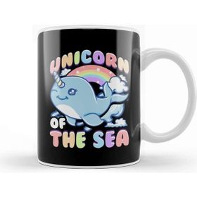 Baskı Dükkanı Cute Unicorn of the Sea Narwhal Rainbow Kupa Bardak