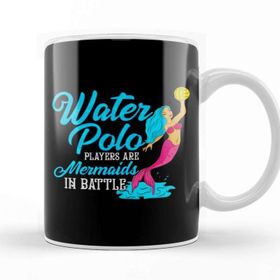 Baskı Dükkanı Cute Water Polo Players Are Mermaids In Battle Beyaz 330 ml Porselen Kupa Bardak