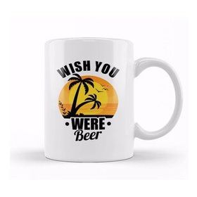Baskı Dükkanı Cute Wish You Were Beer Funny Punny Beer Pun Kupa Bardak