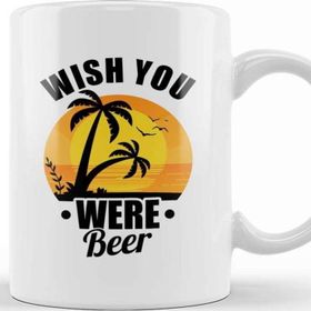 Baskı Dükkanı Cute Wish You Were Beer Funny Punny Beer Pun Kupa Bardak