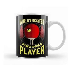 Baskı Dükkanı Cute World S Okayest Ping Pong Player Table Tennis Beyaz 330 ml Porselen Kupa Bardak