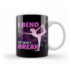 Baskı Dükkanı Cute Yoga I Bend So I Don't Break Flexibility Beyaz 330 ml Porselen Kupa Bardak