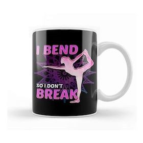 Baskı Dükkanı Cute Yoga I Bend So I Don't Break Flexibility Beyaz 330 ml Porselen Kupa Bardak
