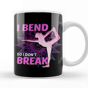Baskı Dükkanı Cute Yoga I Bend So I Don't Break Flexibility Beyaz 330 ml Porselen Kupa Bardak