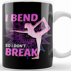 Baskı Dükkanı Cute Yoga I Bend So I Don't Break Flexibility Beyaz 330 ml Porselen Kupa Bardak