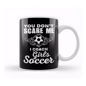 Baskı Dükkanı Cute You Don T Scare Me I Coach Girl S Soccer Beyaz 330 ml Porselen Kupa Bardak