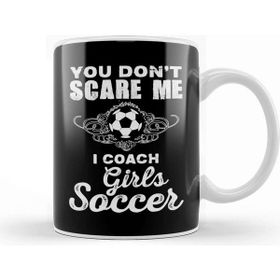Baskı Dükkanı Cute You Don T Scare Me I Coach Girl S Soccer Beyaz 330 ml Porselen Kupa Bardak