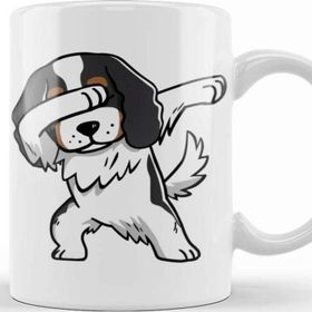 Baskı Dükkanı Dabbing Tricolor Cavalier King Charles Spaniel Kupa Bardak