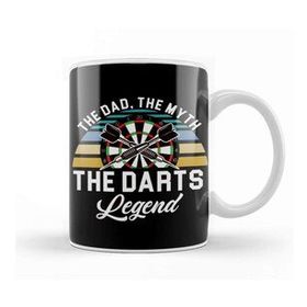 Baskı Dükkanı Dad Myth Darts Legend Father Dart Player Dartboard Bullseye Kupa Bardak