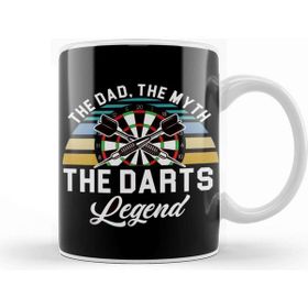 Baskı Dükkanı Dad Myth Darts Legend Father Dart Player Dartboard Bullseye Kupa Bardak