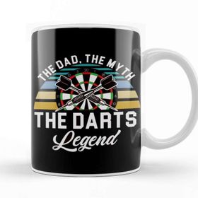 Baskı Dükkanı Dad Myth Darts Legend Father Dart Player Dartboard Bullseye Kupa Bardak