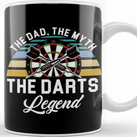 Baskı Dükkanı Dad Myth Darts Legend Father Dart Player Dartboard Bullseye Kupa Bardak