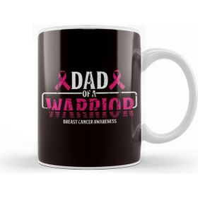 Baskı Dükkanı Dad of Warrior Breast Cancer Survivor Papa Daddy Grandfather Kupa Bardak