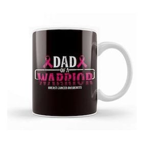 Baskı Dükkanı Dad of Warrior Breast Cancer Survivor Papa Daddy Grandfather Kupa Bardak