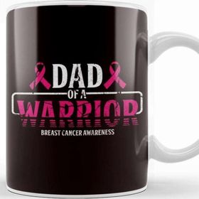 Baskı Dükkanı Dad of Warrior Breast Cancer Survivor Papa Daddy Grandfather Kupa Bardak