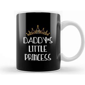 Baskı Dükkanı Daddys Little Princess White Font Gold Tiara Kupa